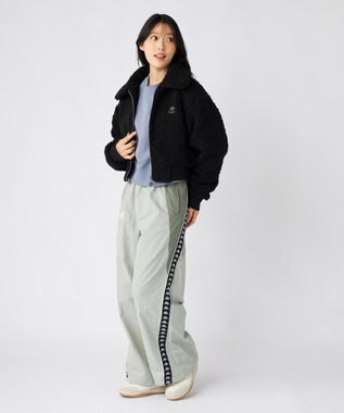 OP／FILA 【Kappa】ショート丈 ドロップショルダーボアジャケット ブラック