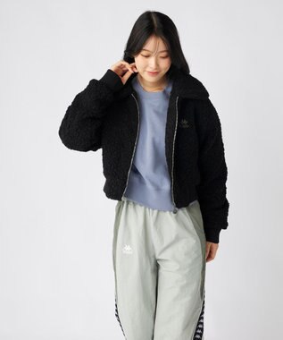 OP／FILA 【Kappa】ショート丈 ドロップショルダーボアジャケット ブラック