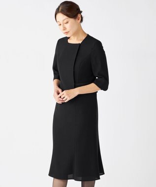 自由区 FORMAL 【襟華やか】エレガント ジャケット＋ワンピース ブラック系