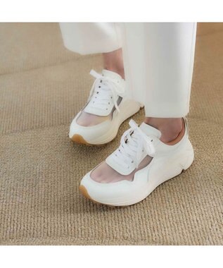 MODE ET JACOMO <carino>シースルー厚底スニーカー ホワイトコンビ