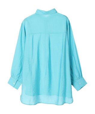 Green Parks レギュラーカラーシアーシャツ Blue Green