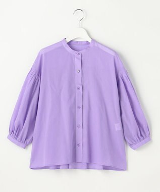 自由区 バンドカラーコットン ブラウス