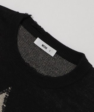 WEGO ダメージジャガードプルオーバー ブラック