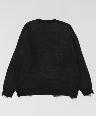 WEGO ダメージジャガードプルオーバー ブラック