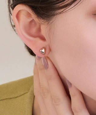 Phoebe 【痛くないシリーズ/金属アレルギー対応】ニュアンスハートライトフィットイヤリング　シャンパンゴールド シャンパンゴールド