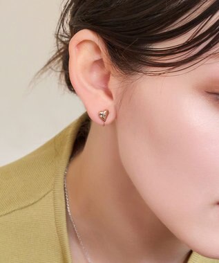 Phoebe 【痛くないシリーズ/金属アレルギー対応】ニュアンスハートライトフィットイヤリング　シャンパンゴールド シャンパンゴールド