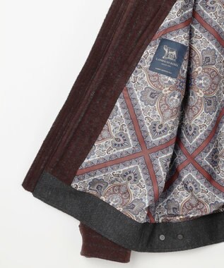 JOSEPH ABBOUD 【イタリア素材/軽量/ストレッチ】ワイドチョークストライプ  ブルゾン ダークブラウン系2