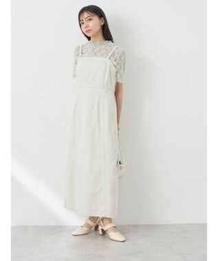 earth music&ecology レースドッキング半袖プルオーバー Mint