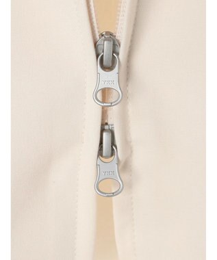 earth music&ecology ジップショートシャツ Light Gray