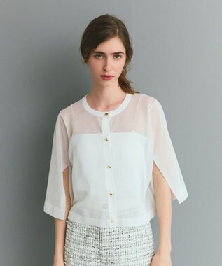 GRACE CONTINENTAL ニットシアーケープカーディガン