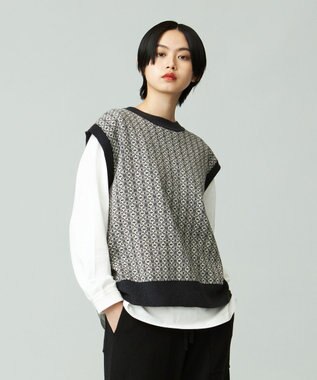 J.PRESS YORK STREET 【WOMEN】ANTI PILLING  JACQUARD ベスト グレー系5