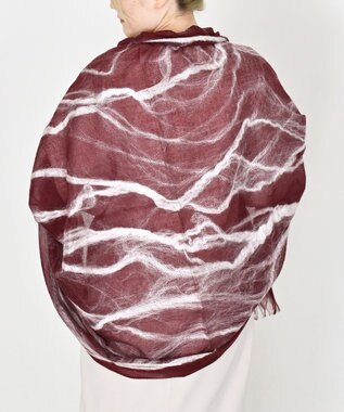 muto ニードルパンチ シルクウールストール wine