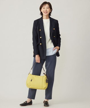 J.PRESS LADIES S 【洗える】BEZコットンナイロン ストライプ ピンタック ブラウス ブルー×イエローストライプ系1