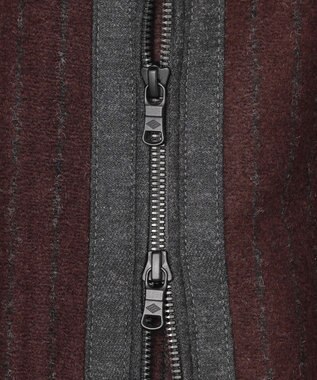 JOSEPH ABBOUD 【イタリア素材/軽量/ストレッチ】ワイドチョークストライプ  ブルゾン ダークブラウン系2