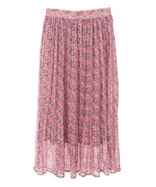 Green Parks マジョリカプリーツ柄スカート Red