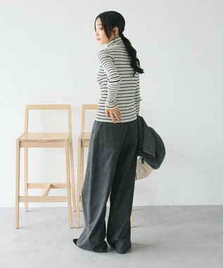 CRAFT STANDARD BOUTIQUE 洗える/とてもちリブタートルネックニットプルオーバー/24AW Border Ivory