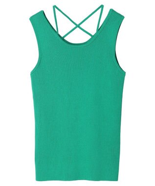 earth music&ecology レイヤリングニットタンクトップ Green