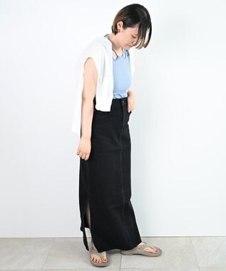 woadblue ＜坪田あさみさんコラボ＞LINE ラインスカート ブラック BLACK