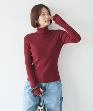 CRAFT STANDARD BOUTIQUE 洗える/とてもちリブタートルネックニットプルオーバー/24AW Bordeaux
