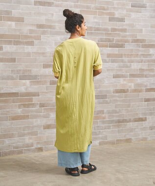 J.PRESS YORK STREET 【WOMEN】ワッシャーニットコンビ ワンピース イエロー系