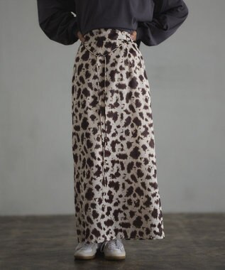 CRAFT STANDARD BOUTIQUE ヒョウ柄プリントIラインスカート