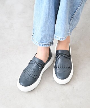 Pointer 日本製 本革タッセルスニーカー ダークネイビー