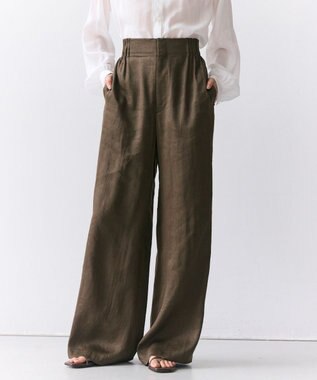 BEIGE， MICA / リネンブレンドイージーワイドパンツ