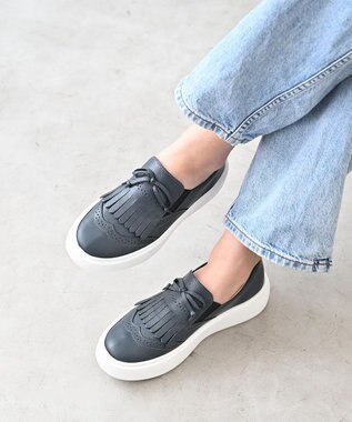 Pointer 日本製 本革タッセルスニーカー ダークネイビー