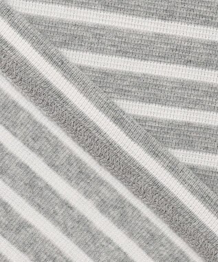 J.PRESS MEN ワッフルボーダー ロングTシャツ グレー系1