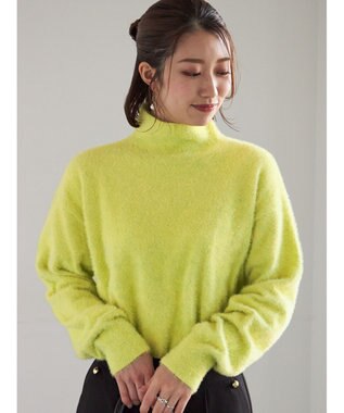Te chichi 【宮本茉由着用】ハイネックフェザーニット イエロー