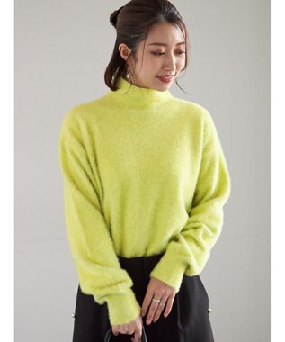 Te chichi 【宮本茉由着用】ハイネックフェザーニット イエロー