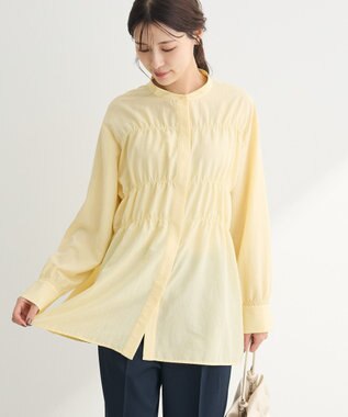 Green Parks シャーリングシャツチュニック Light Yellow