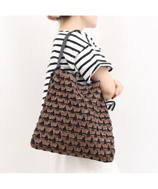 UNBILLION カシュカシュ cachecache / 配色編みワンハンドルトート カゴバッグ