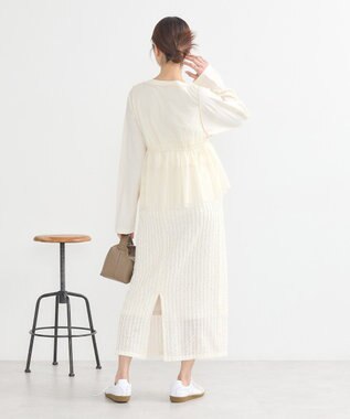 earth music&ecology ベルティカルフリルナロースカート Off White