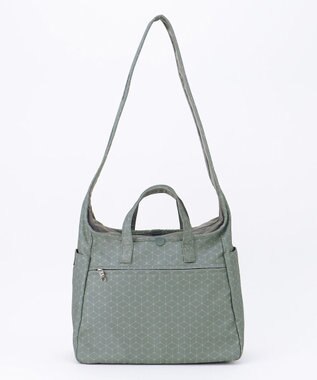 Y'SACCS キュービック×ポイントドット　2WAYトート＆ショルダー　Mサイズ アッシュグリーン