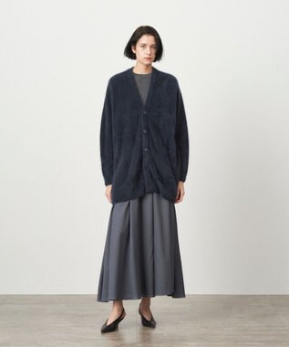 ATON ROYAL FUR CASHMERE | オーバーサイズカーディガン NAVY