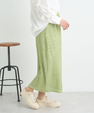 earth music&ecology ベルティカルフリルナロースカート Light Green