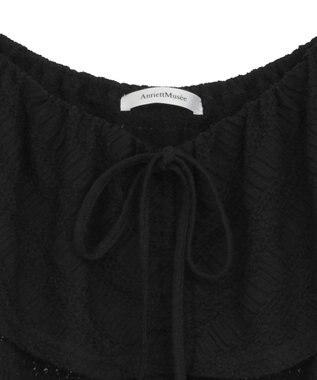 Green Parks シャーリングオフショルプルオーバー Black