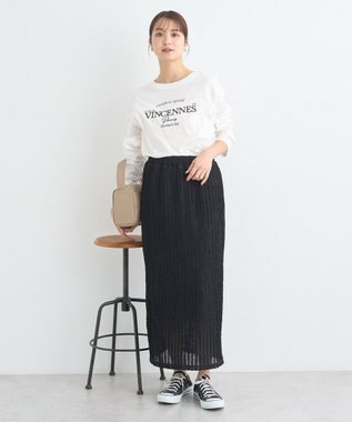 earth music&ecology ベルティカルフリルナロースカート Black