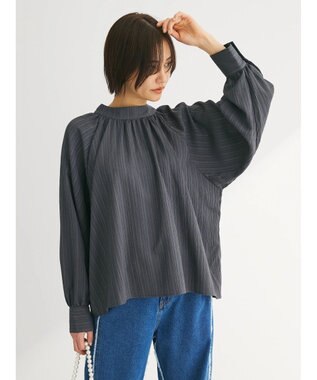 Green Parks ・ＡＮＤ　ＳＥＡＲＣＨ　バックリボンブラウス Charcoal Gray