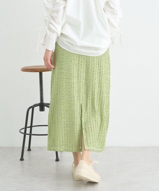 earth music&ecology ベルティカルフリルナロースカート Light Green