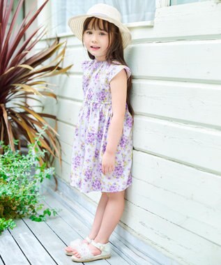 ANY KIDS 総柄 サマーワンピース アジサイ