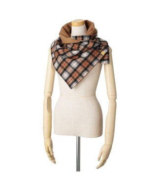 MOONBAT WEB限定【洗える】ミエル (miel) カシミヤ100％ チェックボタン付きマフラー ベージュ