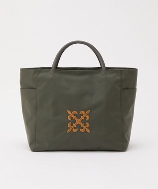 russet 【モノグラム刺繍】コーデュラナイロントートバッグ（CE-1776） Gray