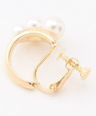 ANY 【WEB限定】パールフープイヤリング(両耳用) ライトゴールド