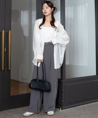 WEGO 【2026年春夏新作】シアーフードシャツ ホワイトアイボリー