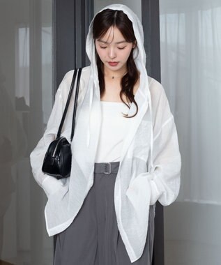 WEGO 【2026年春夏新作】シアーフードシャツ ホワイトアイボリー