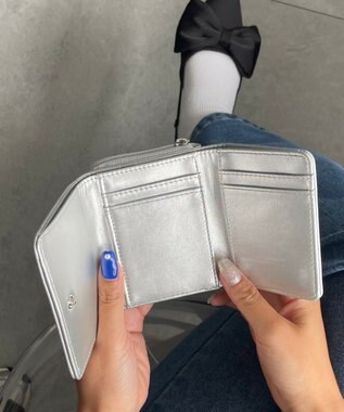 WEGO スタッズリボンウォレット シルバー
