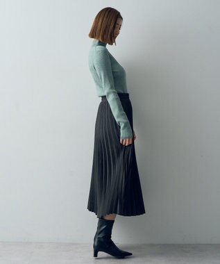 YECCA VECCA ピーチ起毛プリーツスカート Charcoal Gray