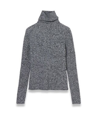 JOSEPH 【洗える】ケーブル&リブ　ハイネックニット Ivory/Black